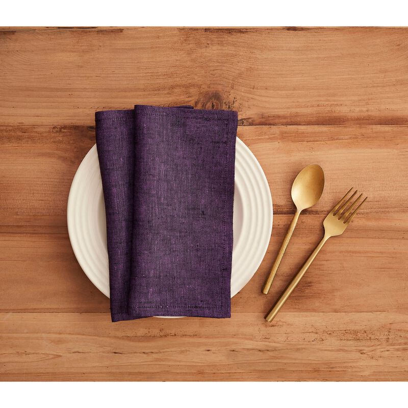Solino Home 100% Pure Linen Athena Cocktail Napkins Set of 12 9 x 9 Inch for Spring & Easter