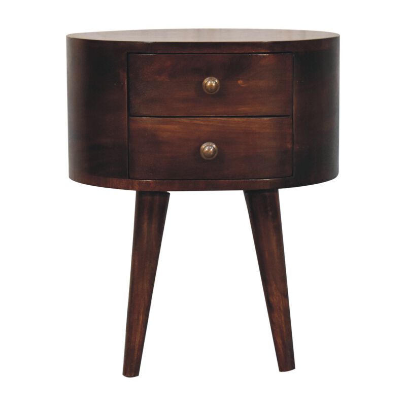 Artisan Furniture Solid Wood California Walnut Rounded Bedside Table