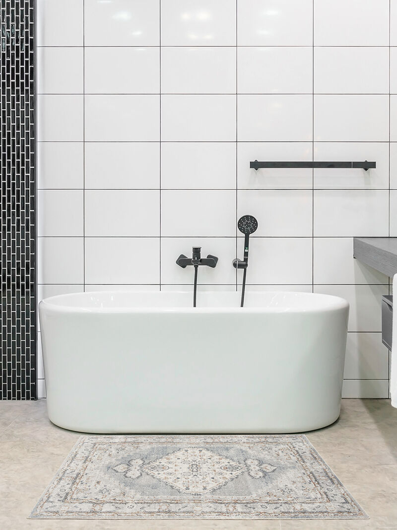 Astra Machine Washable ASW11 Light Blue 3'3" x 5' Rug