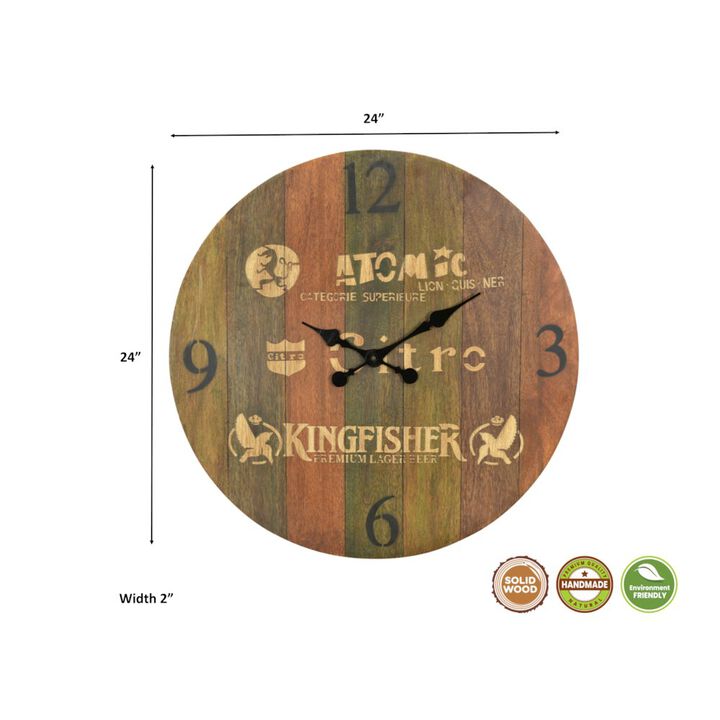 Taran Designs Sylvia Solid Wood Wall Clock
