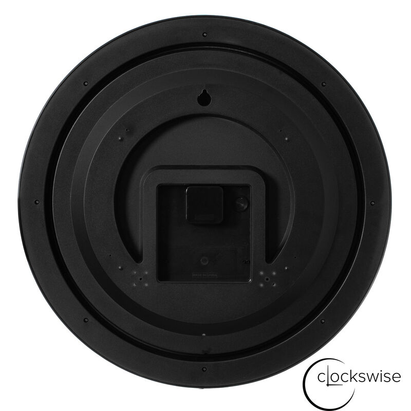 24-inch Large Outdoor Wall Clock Thermometer Combo, Waterproof Hygrometer Silent Battery Operated Clocks Timepiece Garden Weather Master Station for Home Indoor or Patio Pool Photography Props Black