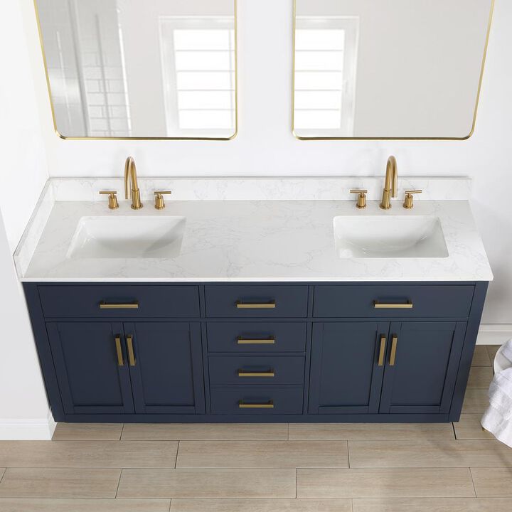 Altair 72 Double Bathroom Vanity in Royal Blue with Mirror