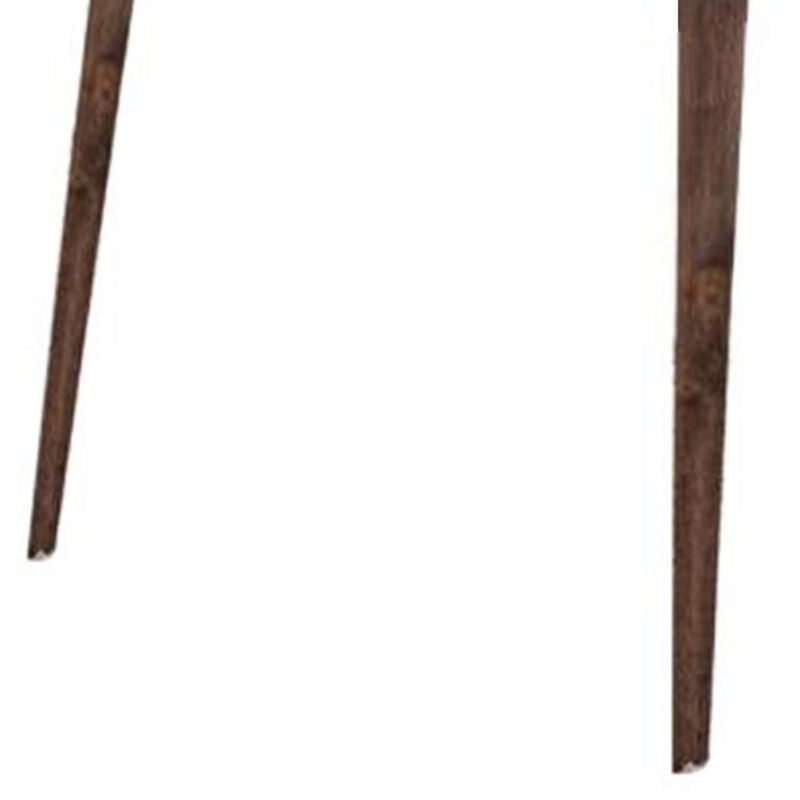 Lee 59 Inch Rectangular Dining Table, Tapered Legs, Modern Brown Grain Wood-Benzara