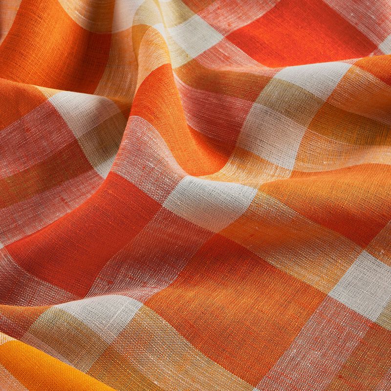 Solino Home 100% Pure Linen Table Runner 14 x 108 Inch | Fall Buffalo Check