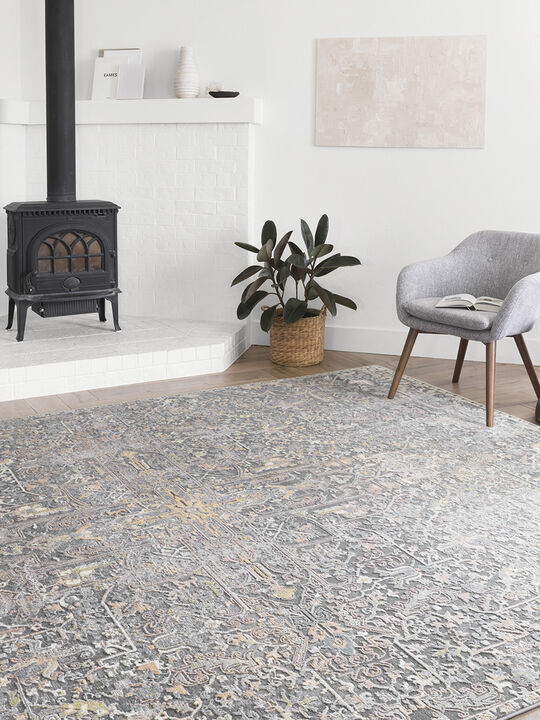 Lucia LUC02 Charcoal/Multi 4' x 5'7" Rug
