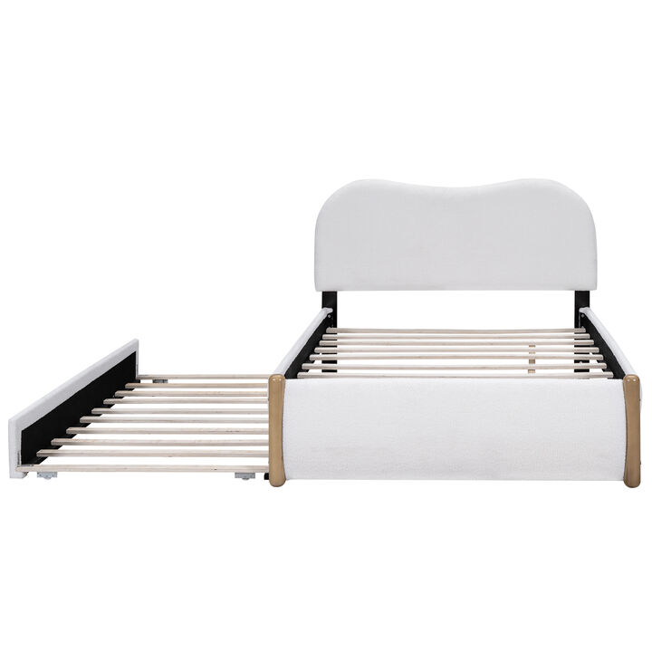 Merax Upholstered Platform Bed with Trundle