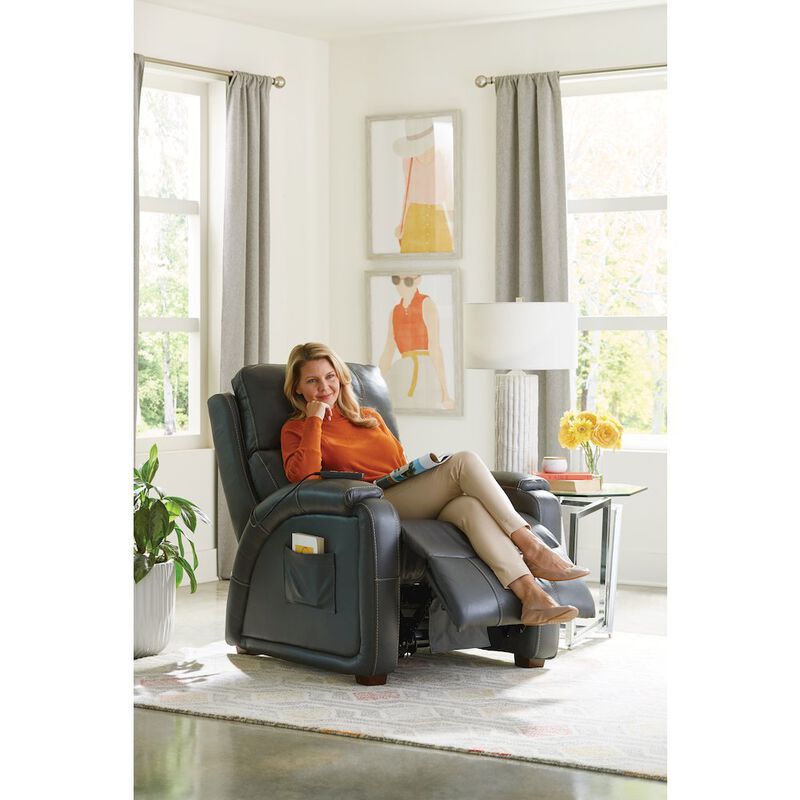 Catnapper Reliever Leather Power Lay Flat Recliner with Power Adjustable Headrest