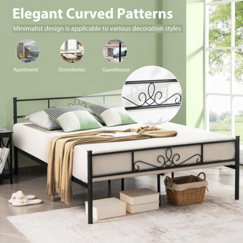 Hivvago Metal Bed Frame with Headboard and Footboard
