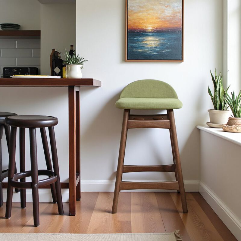 Starlight Canyon Home 24 Inch Wooden Counter Chair with Back, Solid Wood Counter Stools