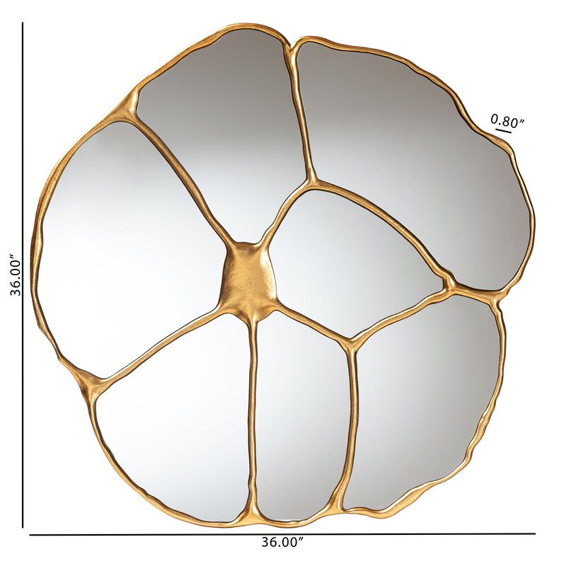 Baxton Studio Novia Antique Goldleaf Flower Accent Wall Mirror