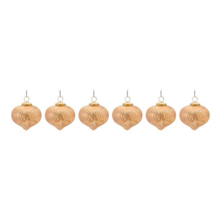 Etched Mecury Glass Ornament (Set of 6)