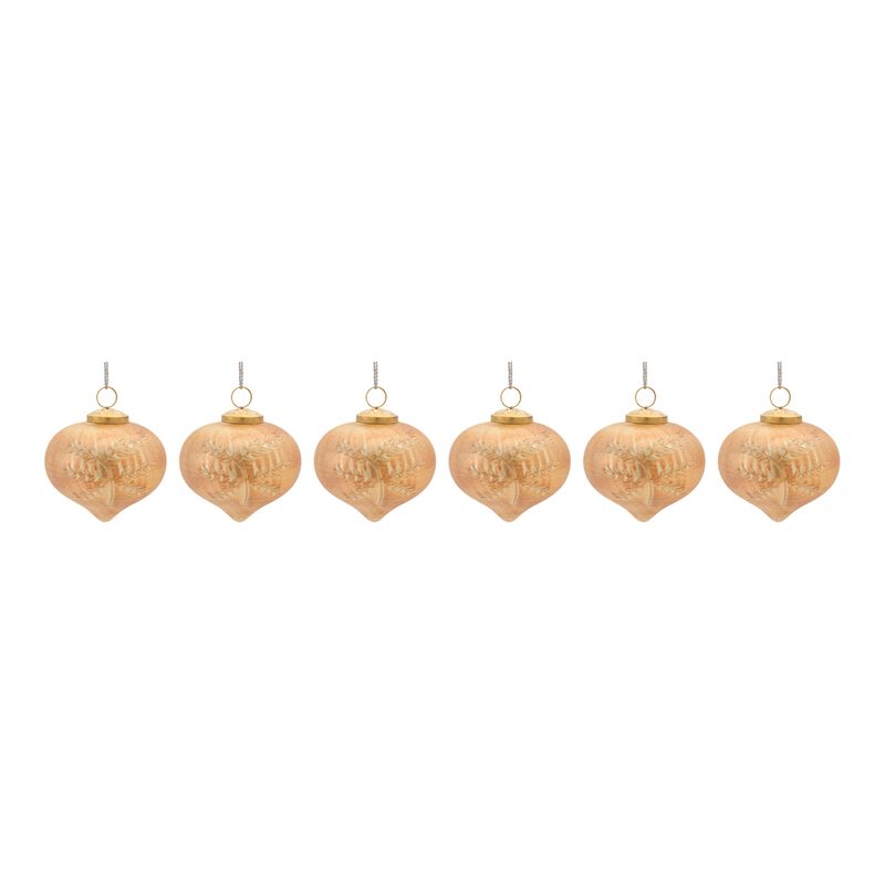 Etched Mecury Glass Ornament (Set of 6)