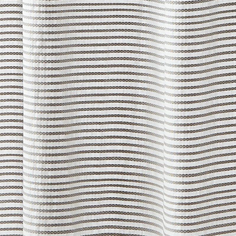 Minimalist Striped Cotton Shower Curtain – Soft, Breathable Fabric with Boho Tassels
