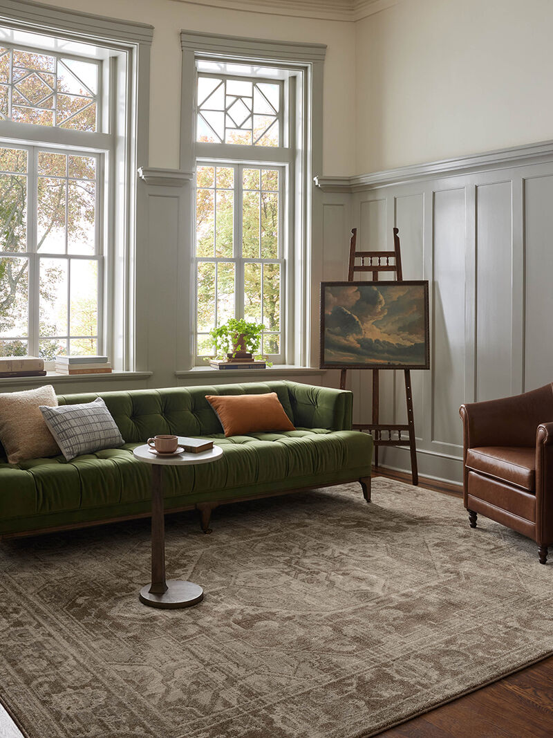 Mona Cocoa/Stone 7'6" x 10' Area Rug by Magnolia Home by Joanna Gaines x Loloi
