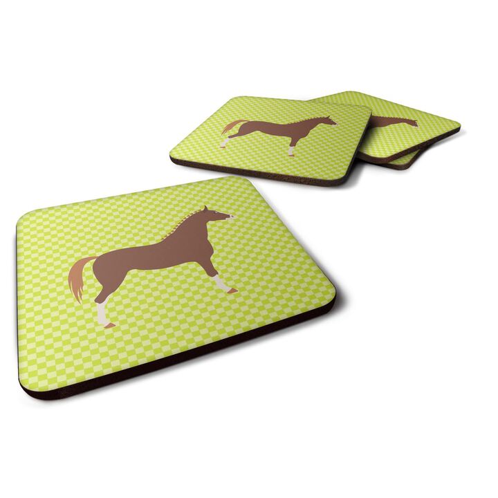 Caroline's Treasures Hannoverian Horse Green Decorative Coasters, 3.5, Multicolor