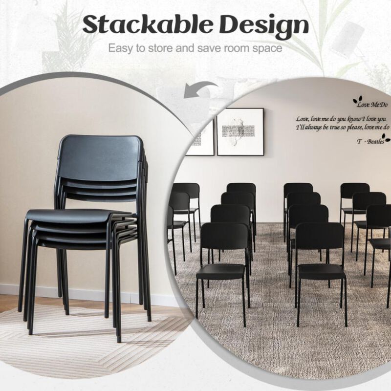 Hivvago Modern Dining Chairs Set of 4 with Tilted Backrest and Sturdy Metal Legs