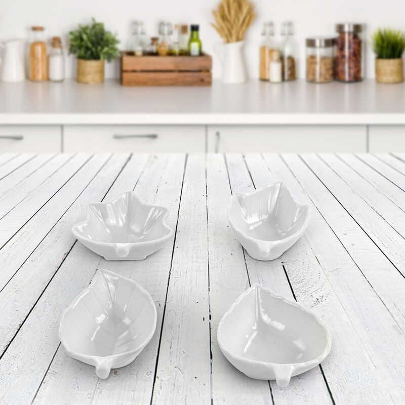 Martha Stewart 4 Piece Ceramic Tidbit Dish Set in White