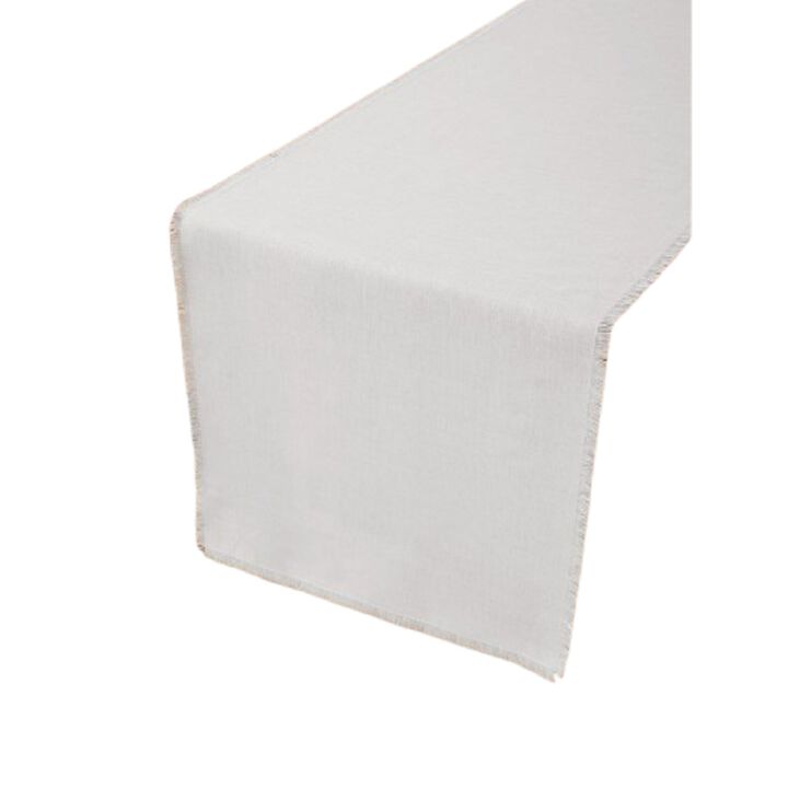 Solino Home 100% Pure Linen Table Runner 18 x 90 Inch | Fringe