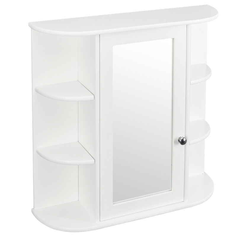 3-Tier Single Door Mirror Bathroom Wall-Mounted Cabinet Space-Saving Shelf for Stylish Bathroom Organization