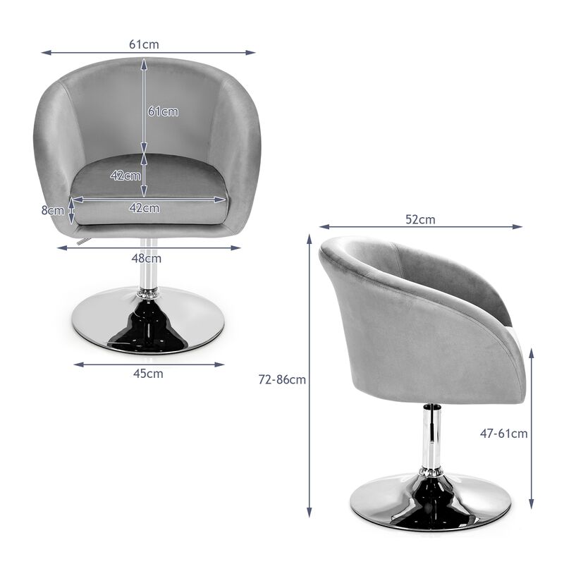 360-Degree Swivel Accent Chair with Round-Back