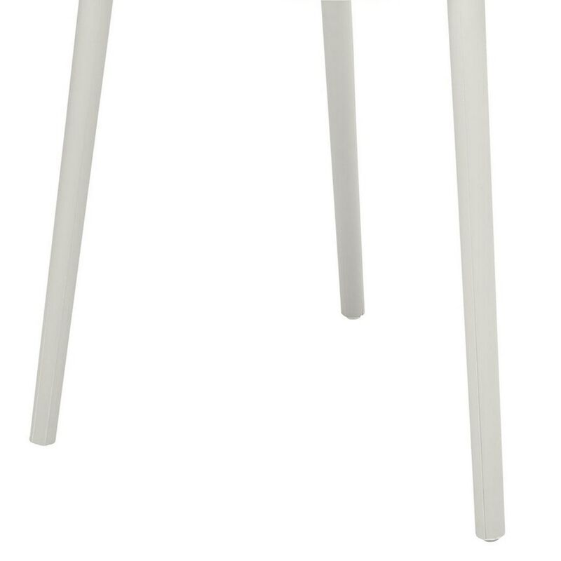 Feni 22 Inch Side Dining Armchair Set of 4, Indoor Outdoor, White Finish - Benzara