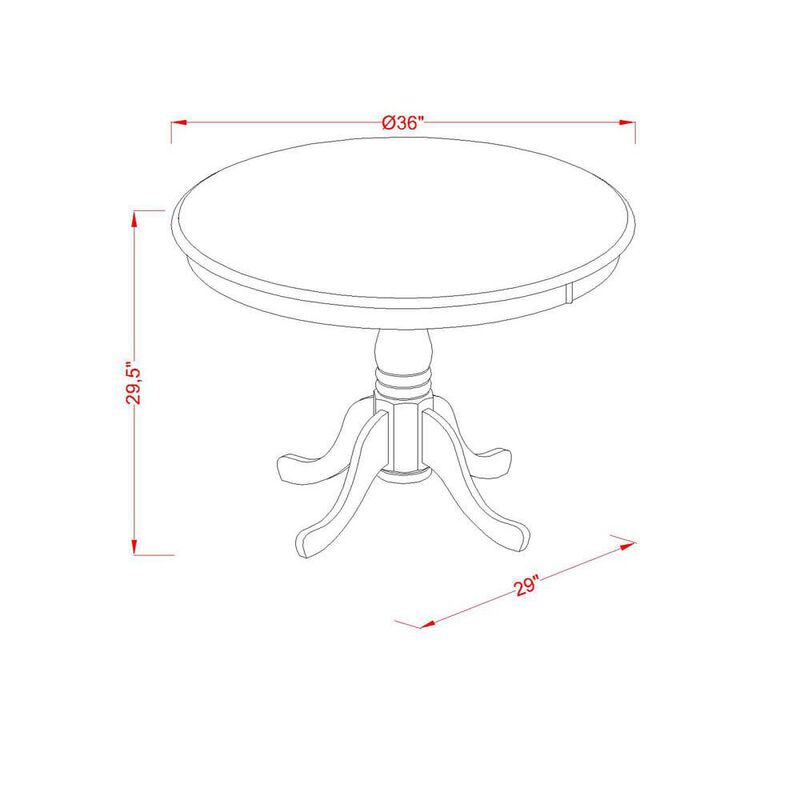 East West Furniture Dining Room Set Black & Cherry, ANNO5-BCH-W