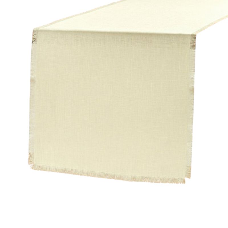 Solino Home 100% Pure Linen Table Runner 14 x 108 Inch | Fringe
