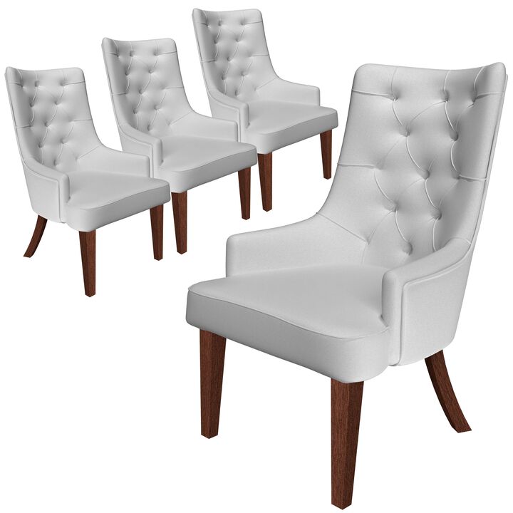 Leisuremod Spruce Collection Modern Wooden Dining Chair in Charcoal Grey Set of 4