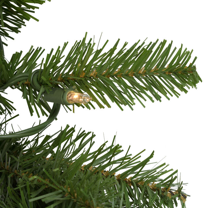 Pre-Lit Eastern Pine Artificial Christmas Wreath  36-Inch  Clear Lights