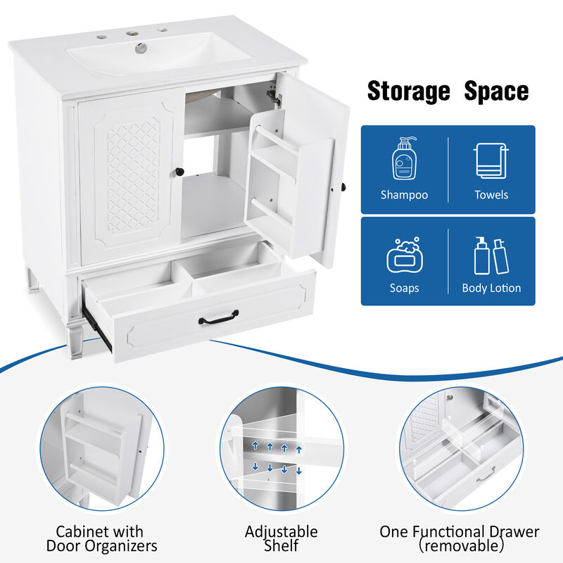 Merax Freestanding Bathroom Vanity with Sink
