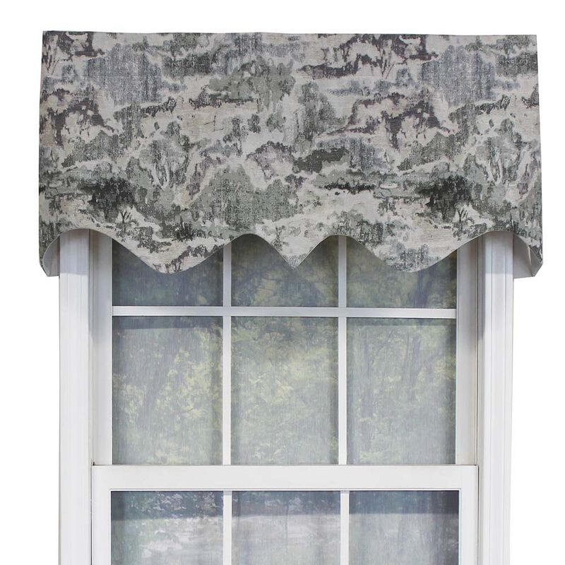 RLF Home Horizon Elevate Living Space Regal Elegant Valance Premium Window Treatment 3" Rod Pocket 50" x 17" Smoke Gray