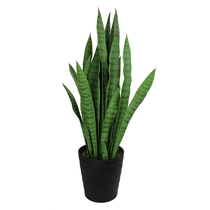 3' Green Two Tone Potted Artificial Snake Plant 3' Green Two Tone Potted Artificial Snake Plant