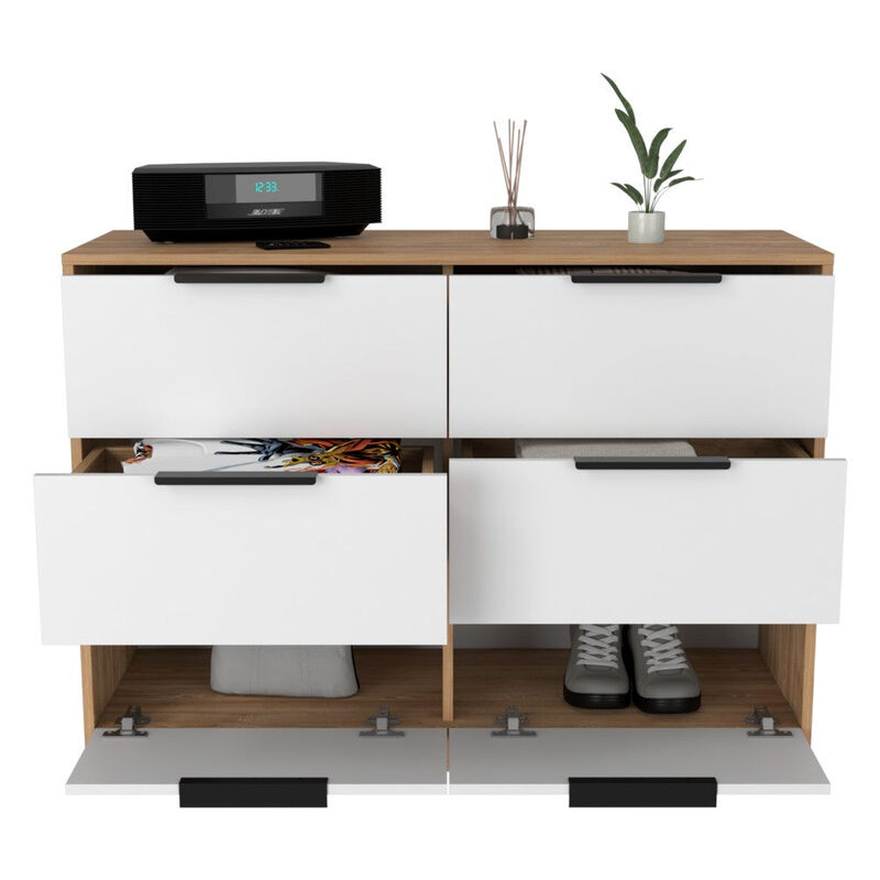 4 Drawer Double Dresser Maryland, Bedroom, Pine / White