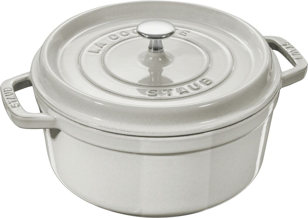 Staub Cast Iron 2.75-qt Round Cocotte - White Truffle Staub Cast Iron 2.75-qt Round Cocotte - White Truffle