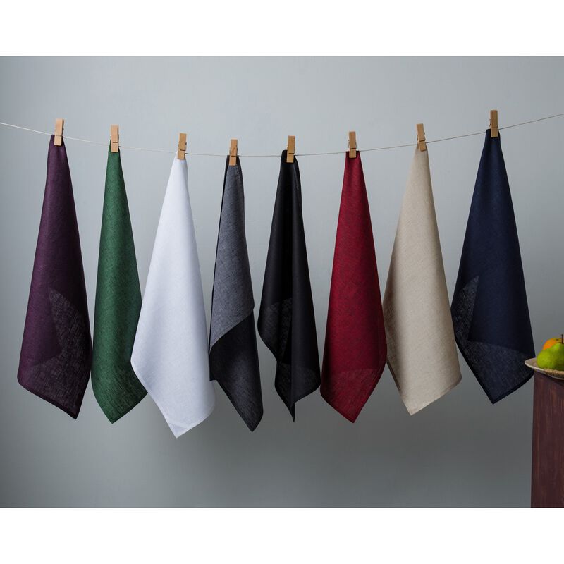 Solino Home 100% Pure Linen Kitchen Towels Set of 2 - 17 x 26 Inch | Athena