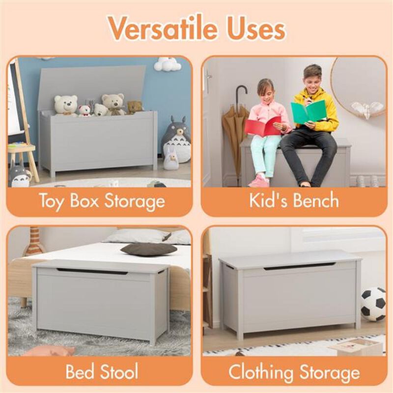 Kids Wooden Toy Box – Spacious Storage Chest for Toys, Books & Clothes