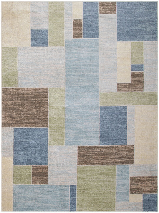 Astra Machine Washable ASW09 Blue Green/Multicolor 9' x 12' Rug