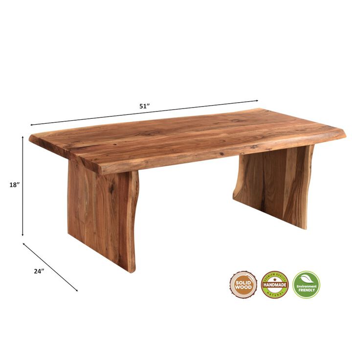 Taran Designs Oren Live Edge Solid Wood Coffee Table