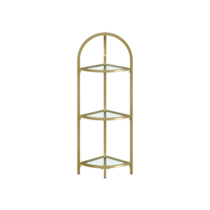 Modern 3-Tier Corner Shelf with Durable Tempered Glass Modern 3-Tier Corner Shelf with Durable Tempered Glass