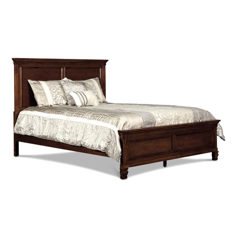 New Classic Furniture Furniture Tamarack Solid Wood King Panel Bed in Brown Cherry