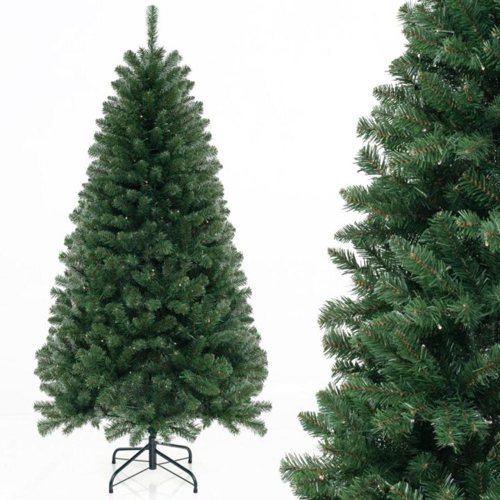 Hivvago 6/7/8 FT Artificial Christmas Tree with 568/830/1182 Branch Tips and 200/250/400 Warm White LED Lights
