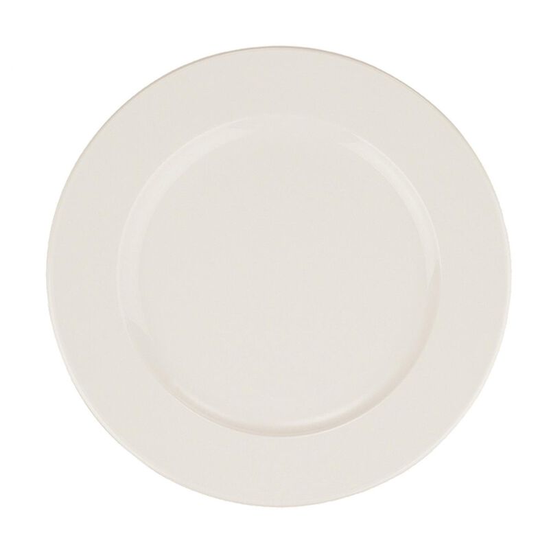 Banquet dia.9.25" Round Warm White Porcelain Plate (Set of 4)