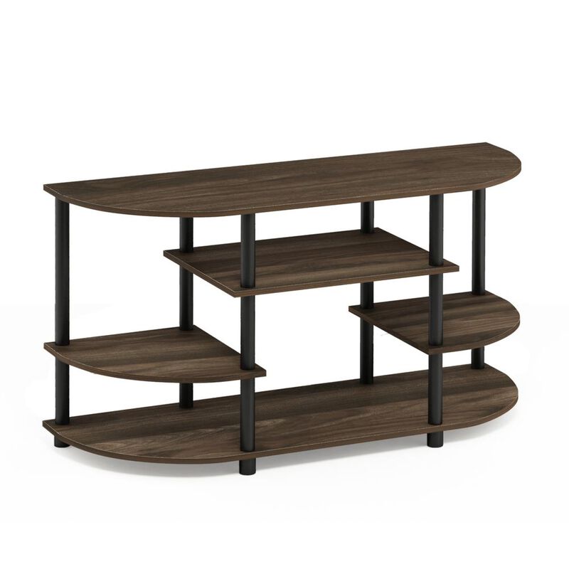 Furinno Furinno JAYA 15116 Simple Design Corner TV Stand, Columbia Walnut/Black