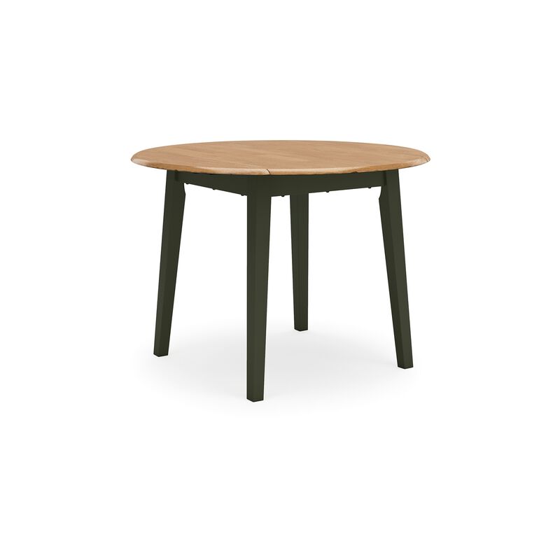 Gasy Dining Table, Extendable 26-42 Inch, Dark Green Wood, 2 Leaves - Benzara