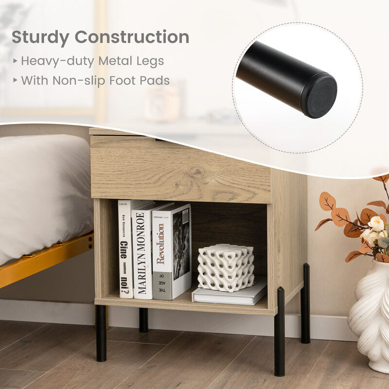 Modern Nightstand with Charging Station
