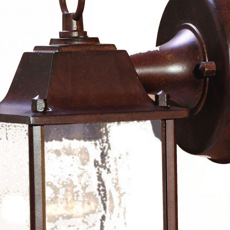 Hivvago Dark Brown Hanging Waterfall Glass Lantern Wall Light