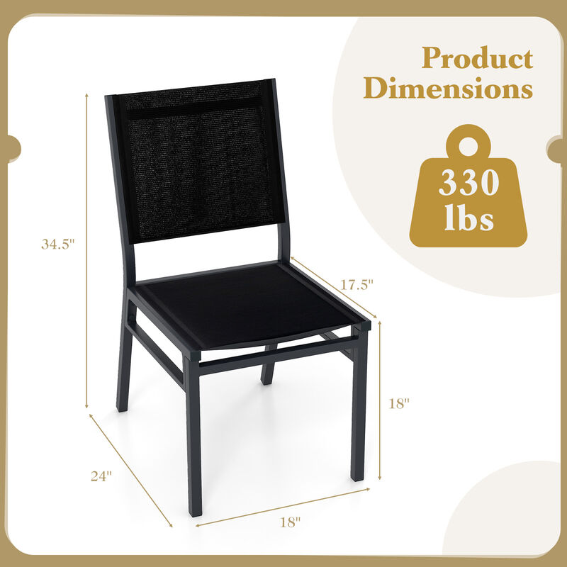 Outdoor Dining Chairs with Breathable Seat and Backrest – Comfortable Patio Seating