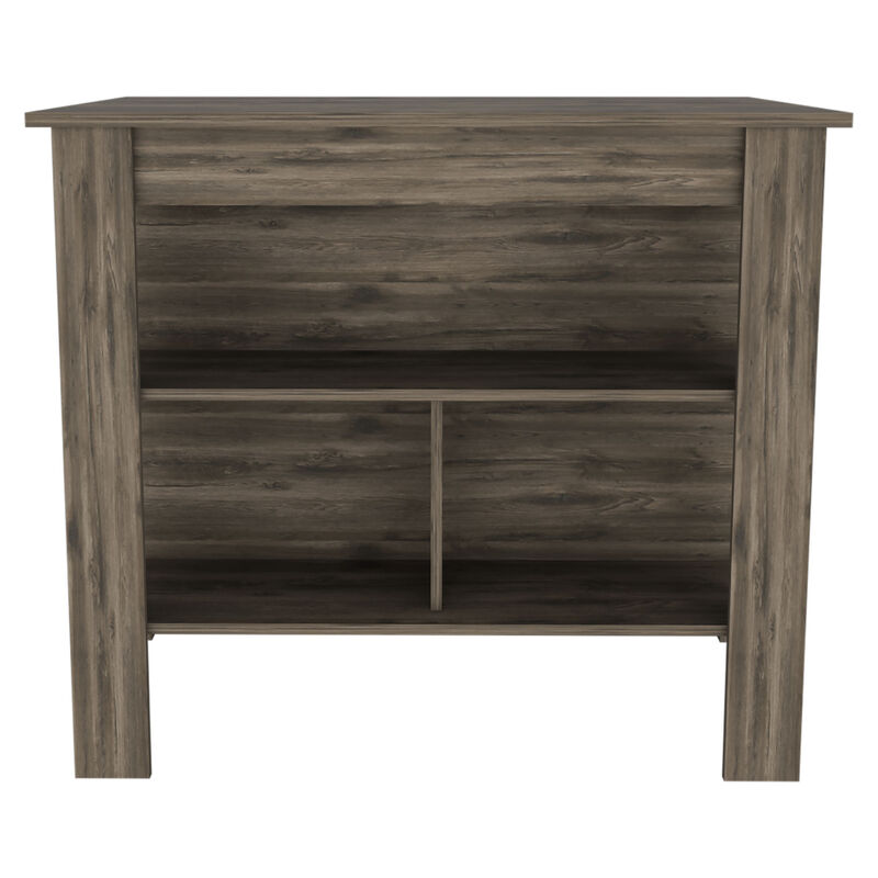 Streamdale Cala Kitchen Island, Four Legs, Three Shelves - Dark Brown