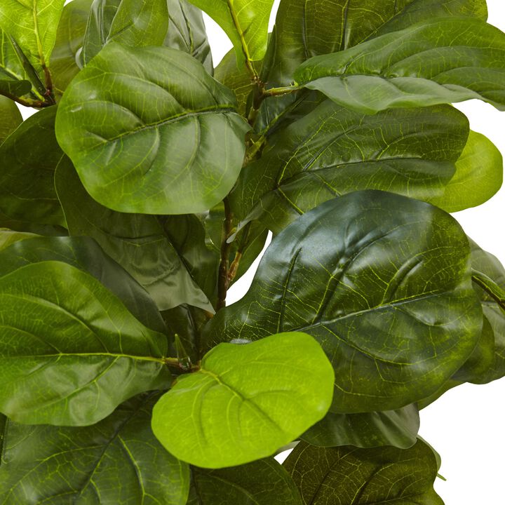 Hivvago 54 Inches Fiddle Leaf Fig in White Planter (Real Touch)