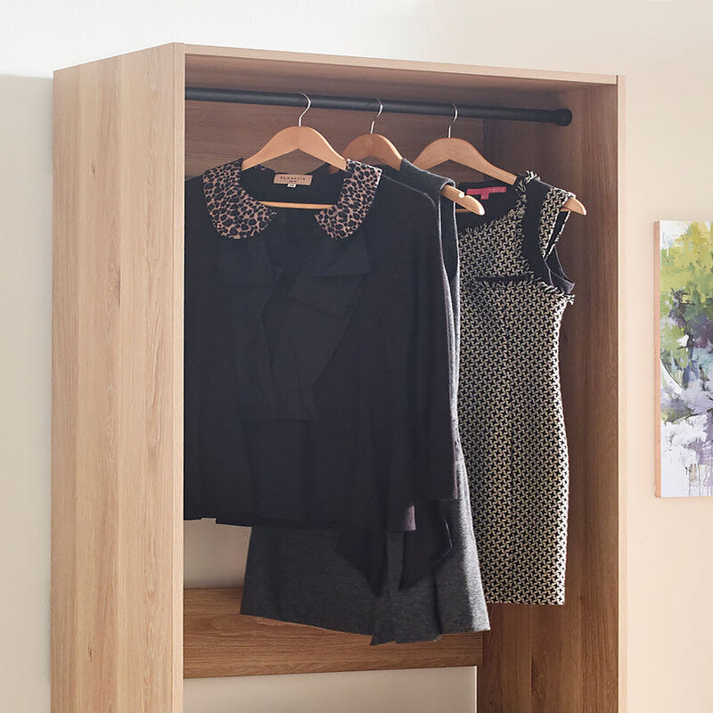 Prosper 32" Oak Wood Walk-in Closet with Three Shelves